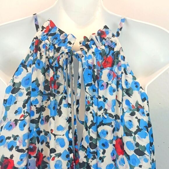 Badgley Mischka Women's floral halter mini shift dress size 6 Boho - Picture 8 of 12